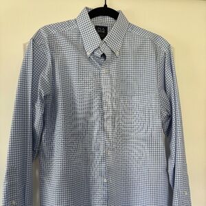NWOT Men's slim fit ginham button up JOS A Bank size: 16, 33 (medium)